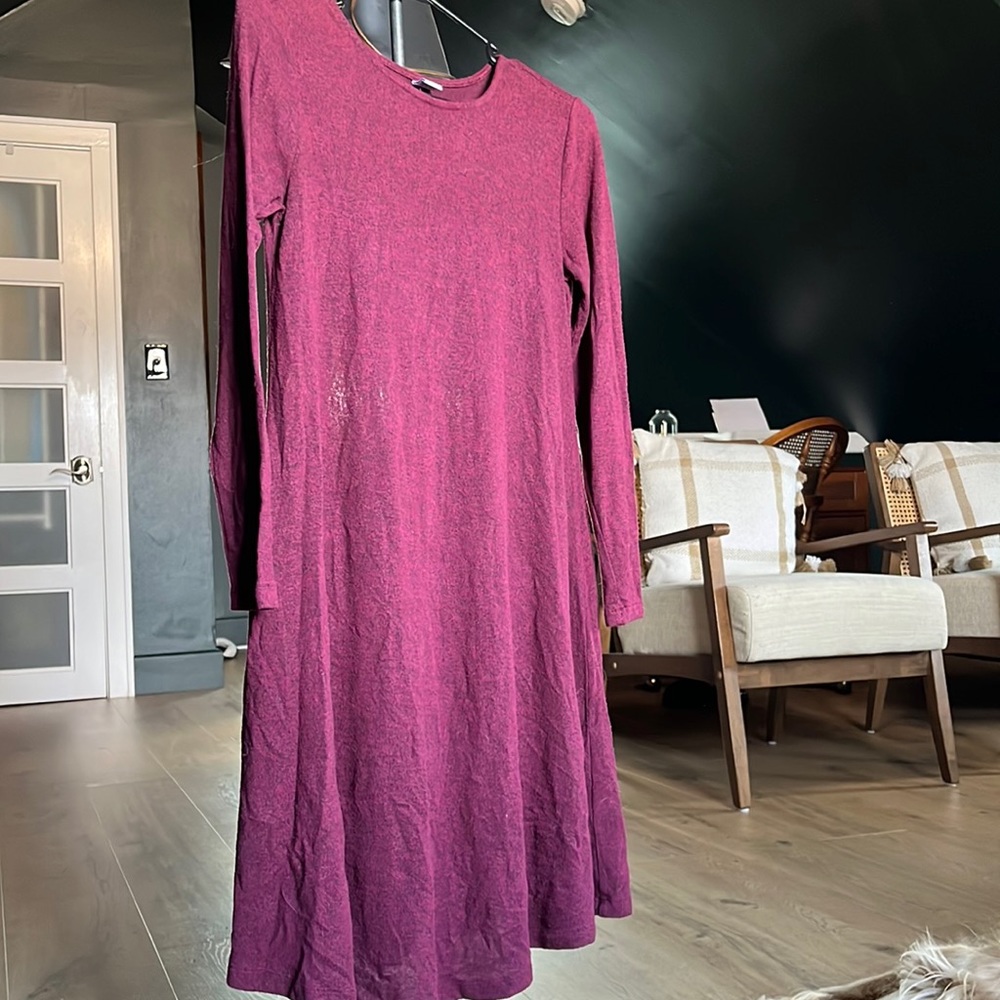 Long sleeve swing sweater dress